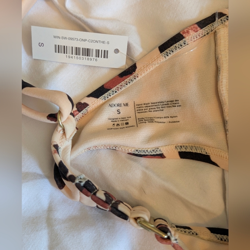Adore Me Leopard Lace Up Swimsuit NWT $20 - Picture 6 of 6